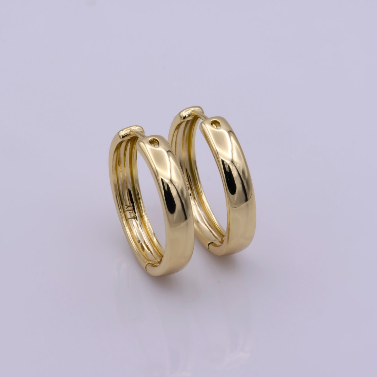 Gold Huggie Hoop Earrings • 25mm Hoops • Cartilage Hoop • Small Hoop Earrings • Gold Mini Hoop T-204 - DLUXCA