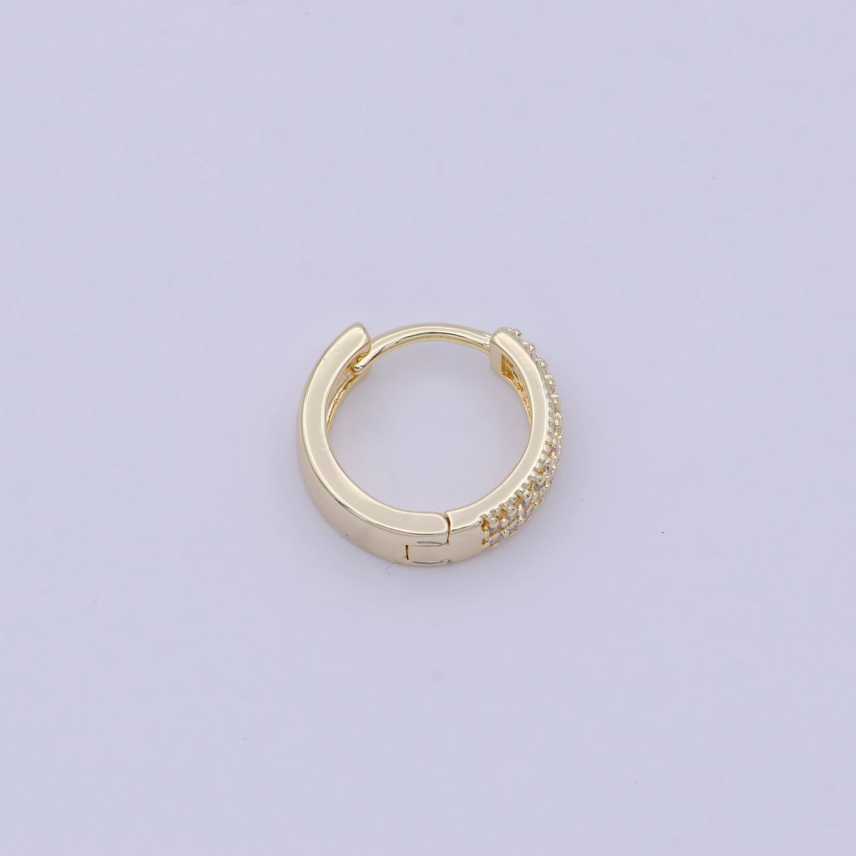 Gold Huggie Hoop Earrings Cubic Zirconia Everyday Jewelry Wholesale Fashion Jewelry T-340 - DLUXCA