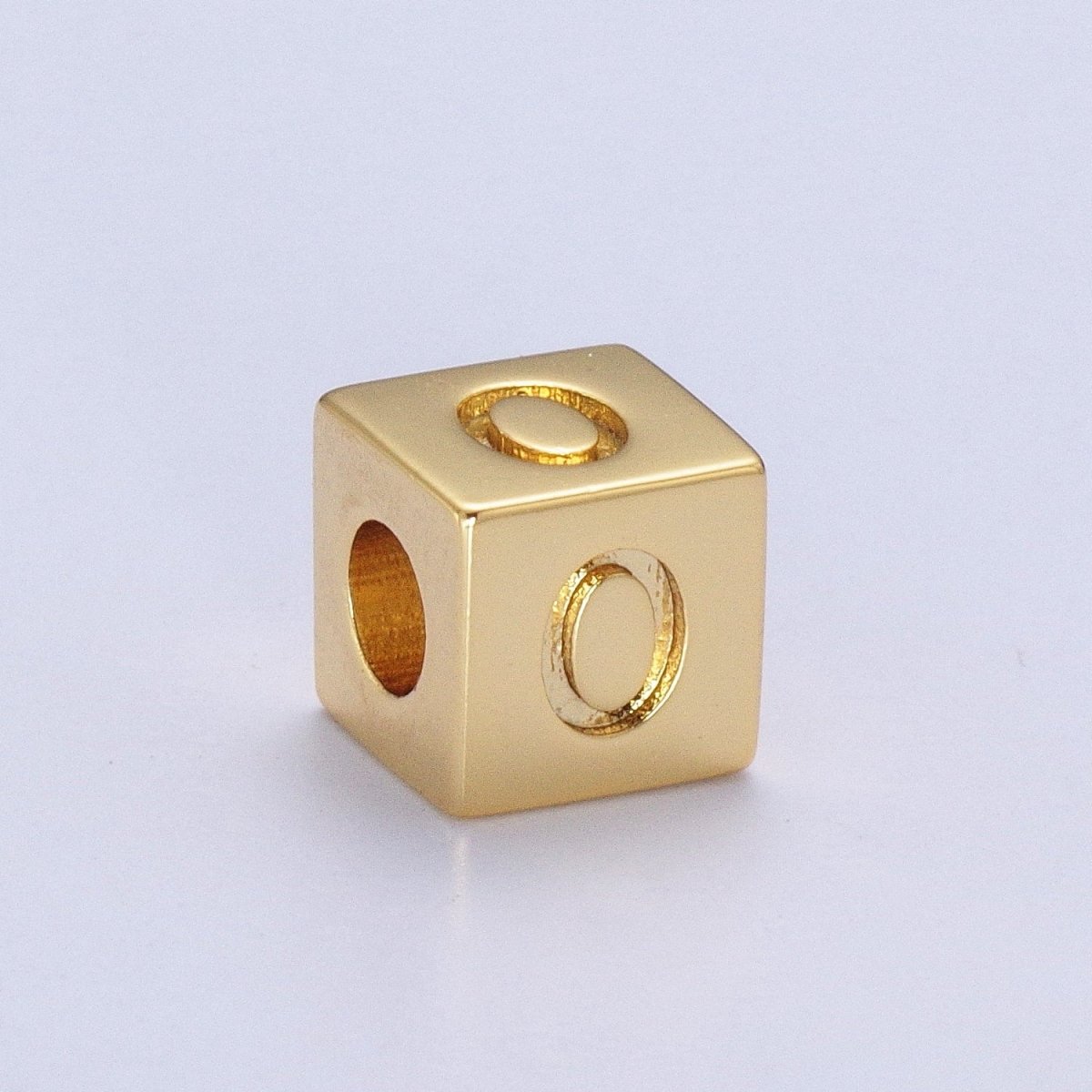 Gold Initial Letter Alphabet 6.2mm Block Beads Charm Connector For Jewelry Making Component Supply A-1487~A-1512 - DLUXCA