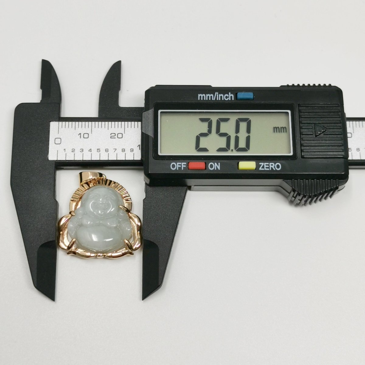 Gold Jade Buddha Light Green Buddha Jade Gold Filled Pendant O-212 - DLUXCA