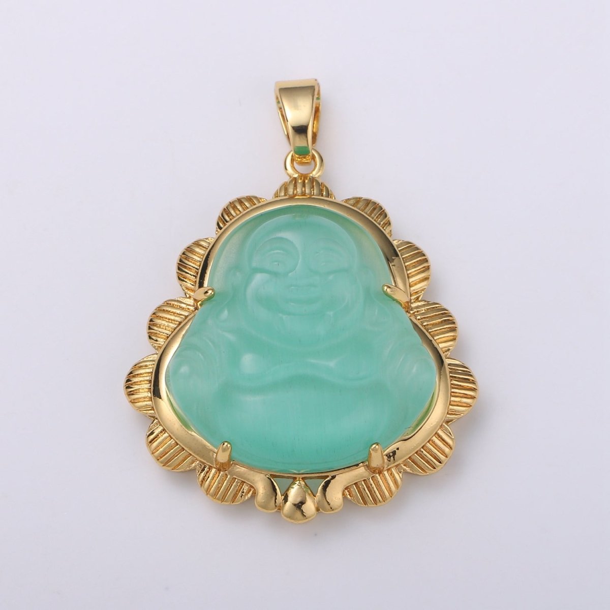 Gold Jade Buddha Pendant Colorful Buddha Jade Gold Filled Pendants O-175 ~ O-188 - DLUXCA