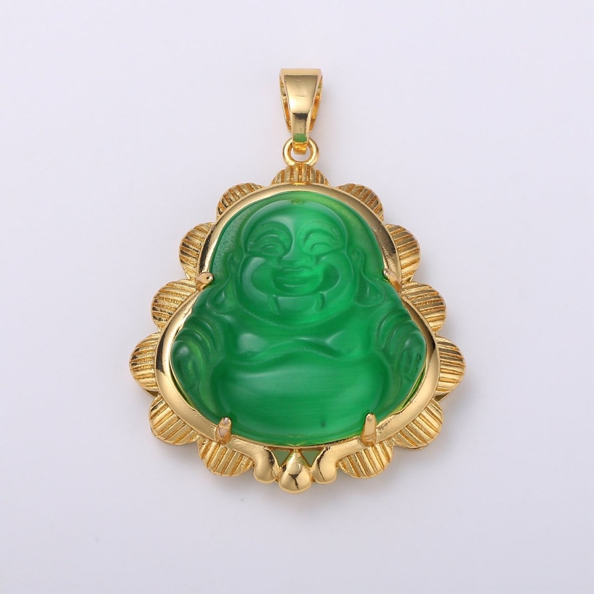 Gold Jade Buddha Pendant Colorful Buddha Jade Gold Filled Pendants O-175 ~ O-188 - DLUXCA