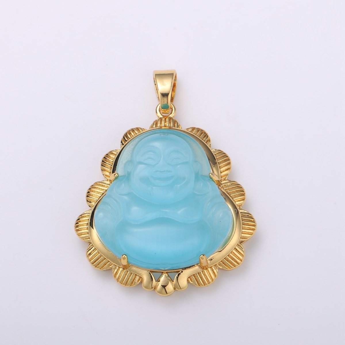Gold Jade Buddha Pendant Colorful Buddha Jade Gold Filled Pendants O-175 ~ O-188 - DLUXCA