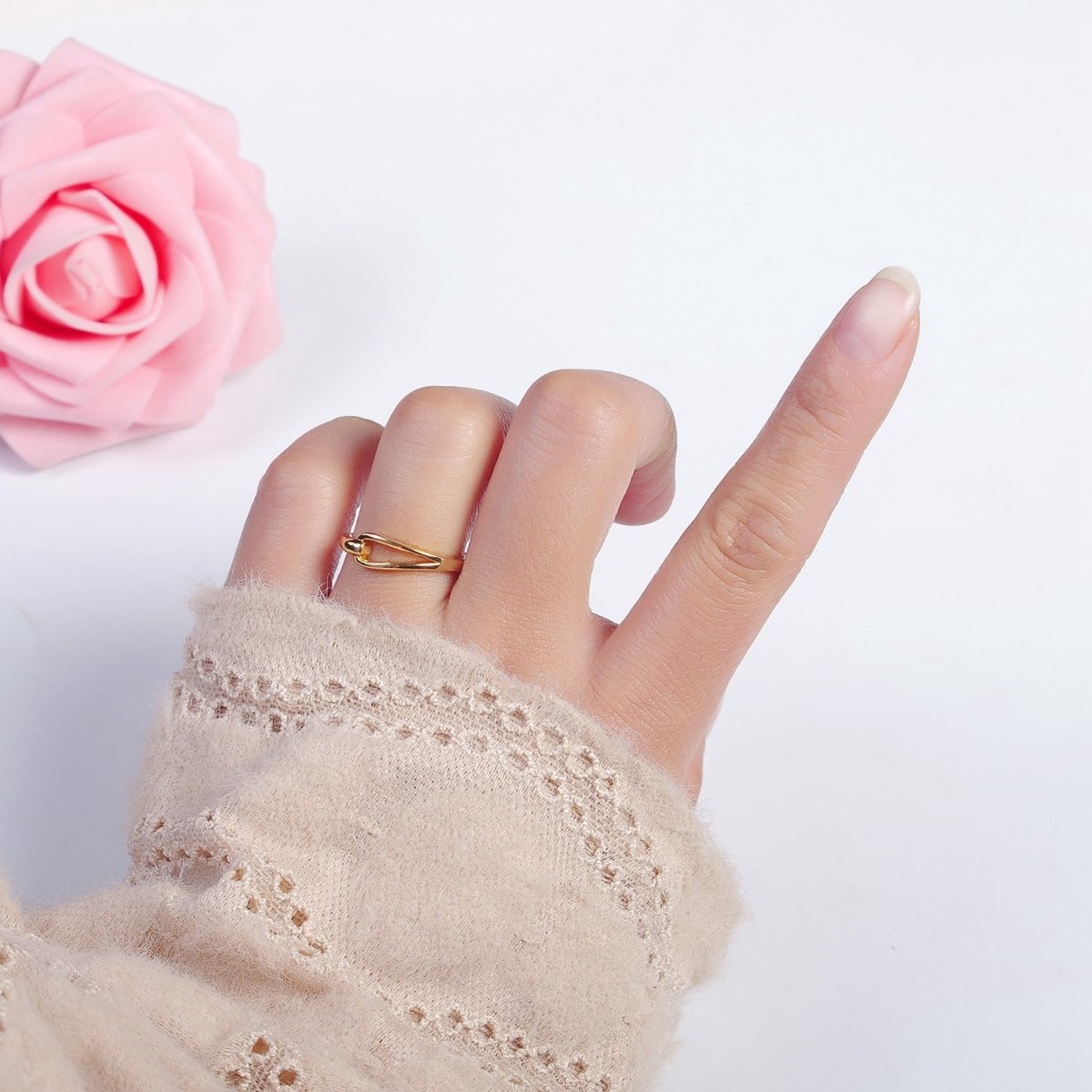 Gold Knot Ring, Love Knot Ring, Promise Ring, Gold Filled Ring O-2135 - DLUXCA