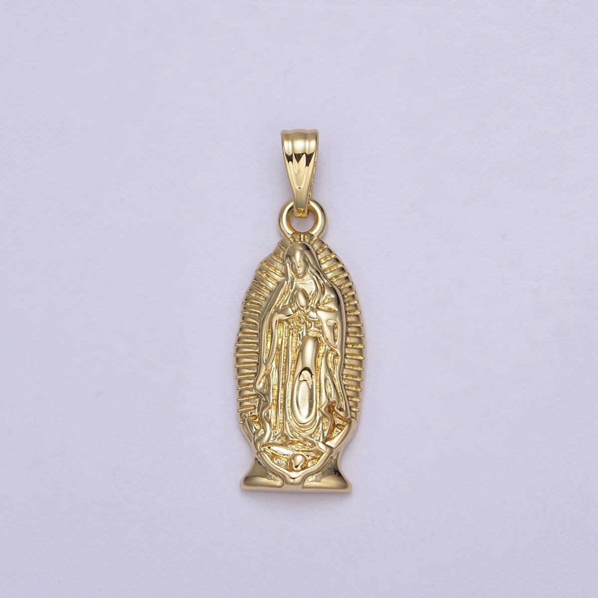 Gold Lady Guadalupe Charm Virgin Mary Pendant for Religious Jewelry Making N-542 - DLUXCA