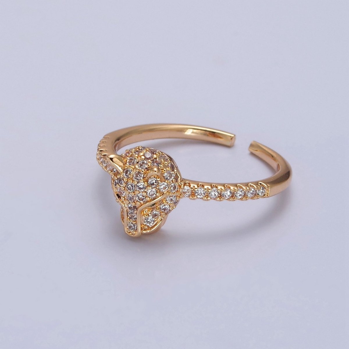 Gold Leopard Ring, Danity Panther Ring, Cat, Cheetah Ring Animal Jewelry O-2145 - DLUXCA