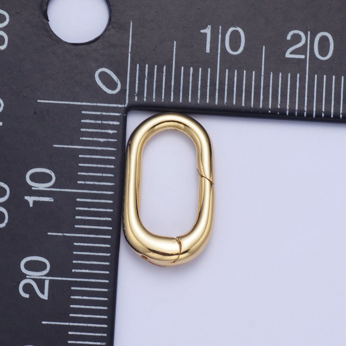 Gold Long Oval Rectangular Spring Gate Ring Findings Closure Supply For Jewelry Making L-916 - DLUXCA