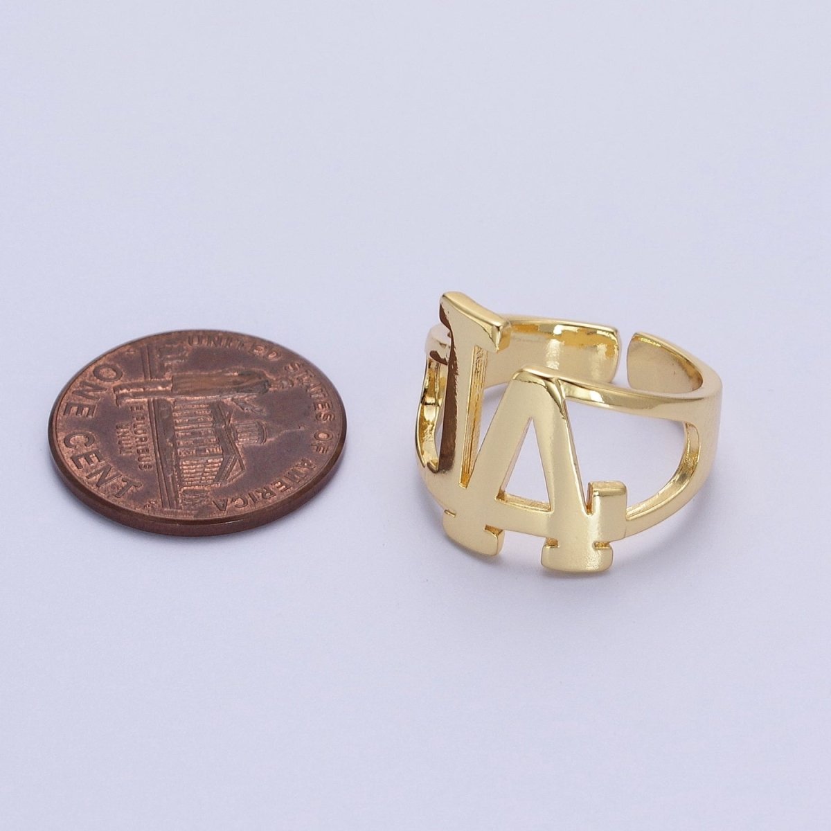 Gold Los Angeles LA Dodgers Baseball Statement Ring | R-033 - DLUXCA