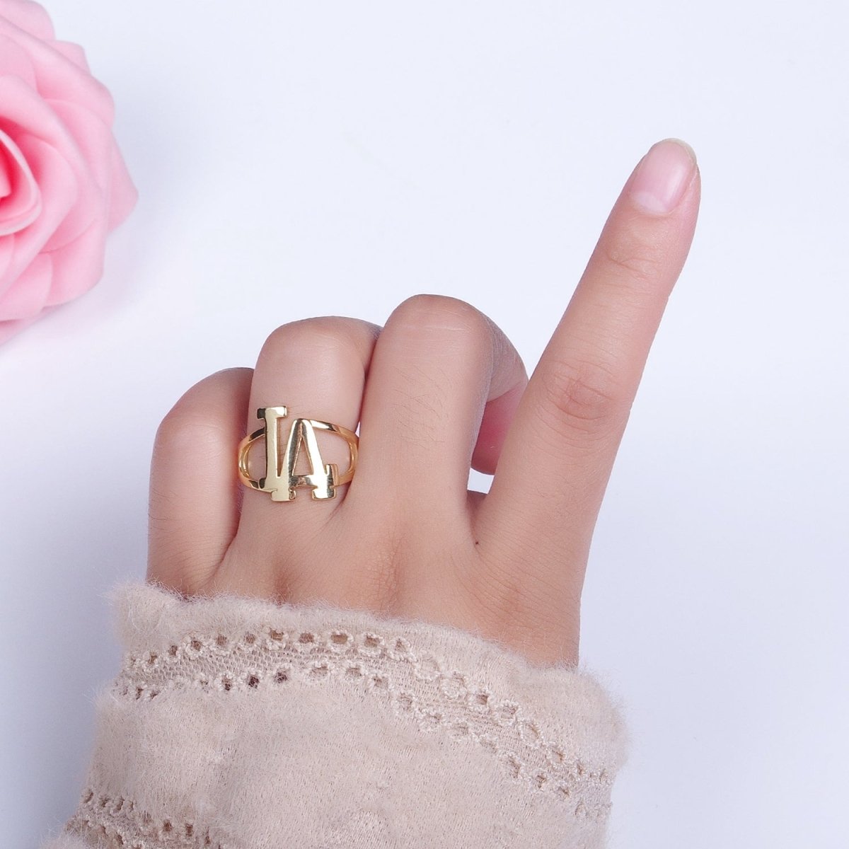 Gold Los Angeles LA Dodgers Baseball Statement Ring | R-033 - DLUXCA