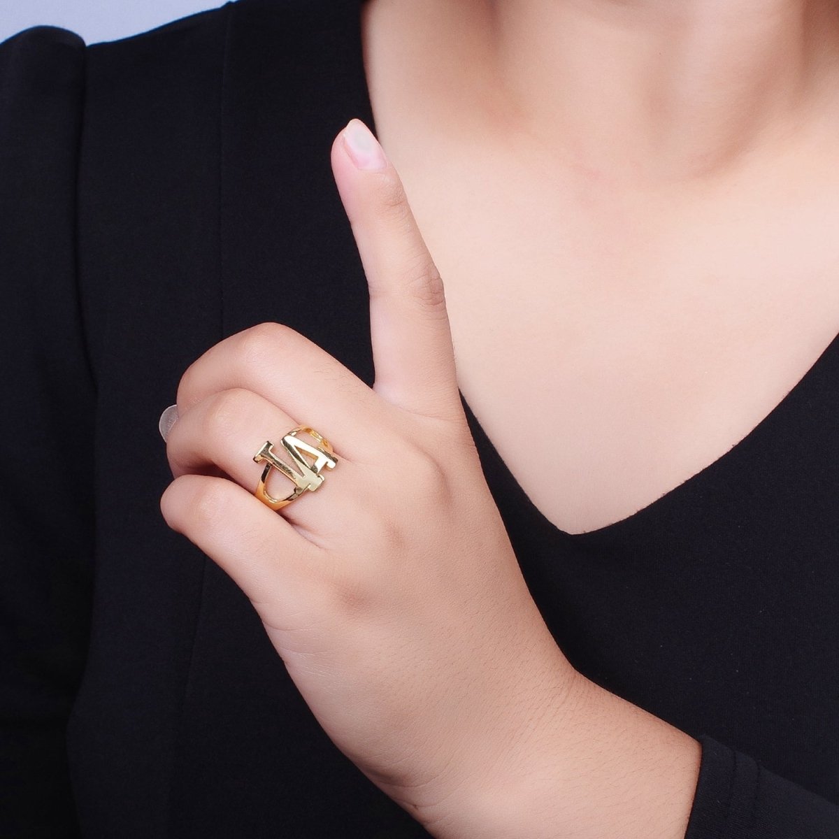 Gold Los Angeles LA Dodgers Baseball Statement Ring | R-033 - DLUXCA