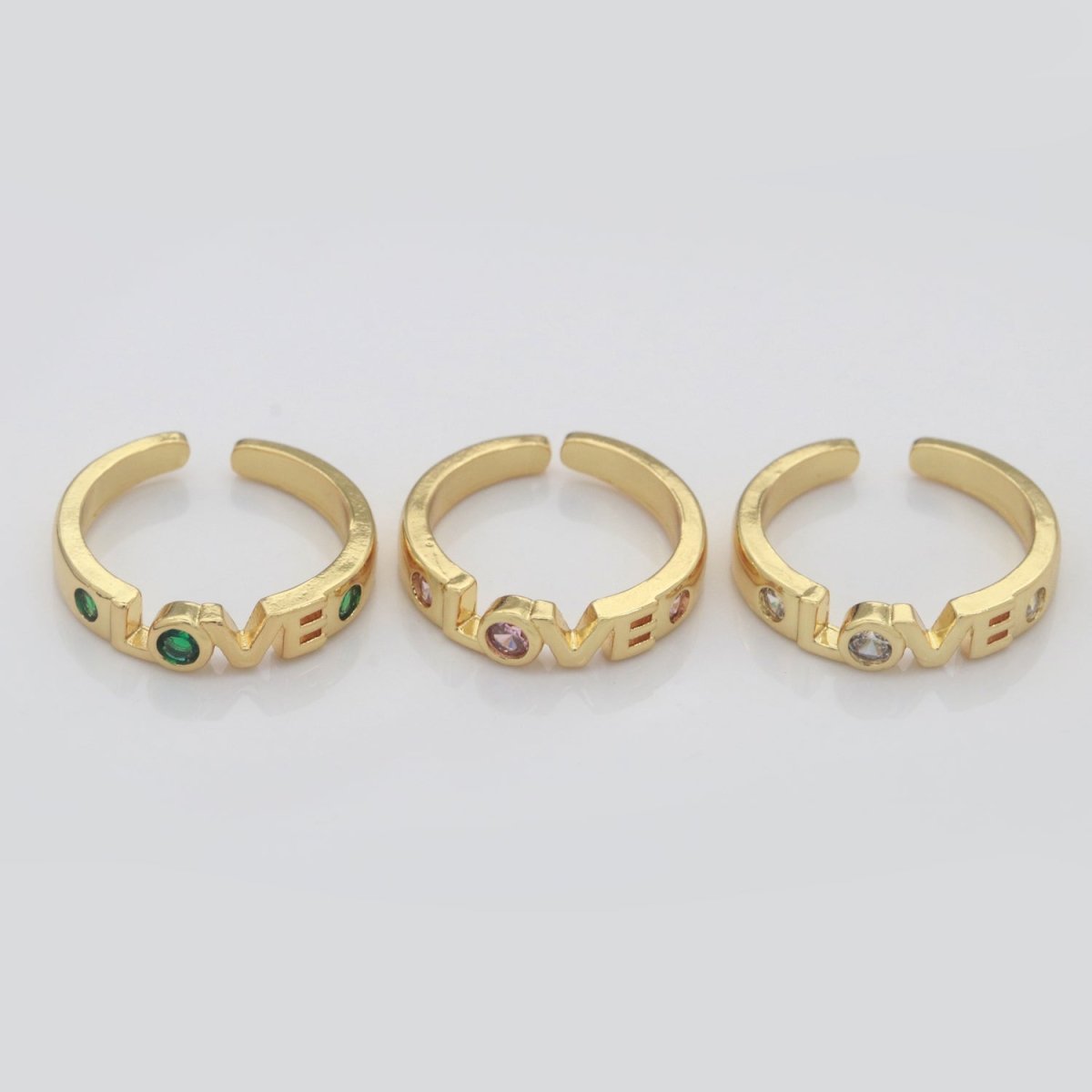 Gold Love Word Ring Stacking Rings | Trendy Ring | Unique Love Ring | Holiday Gift S-211 ~ S-213 - DLUXCA