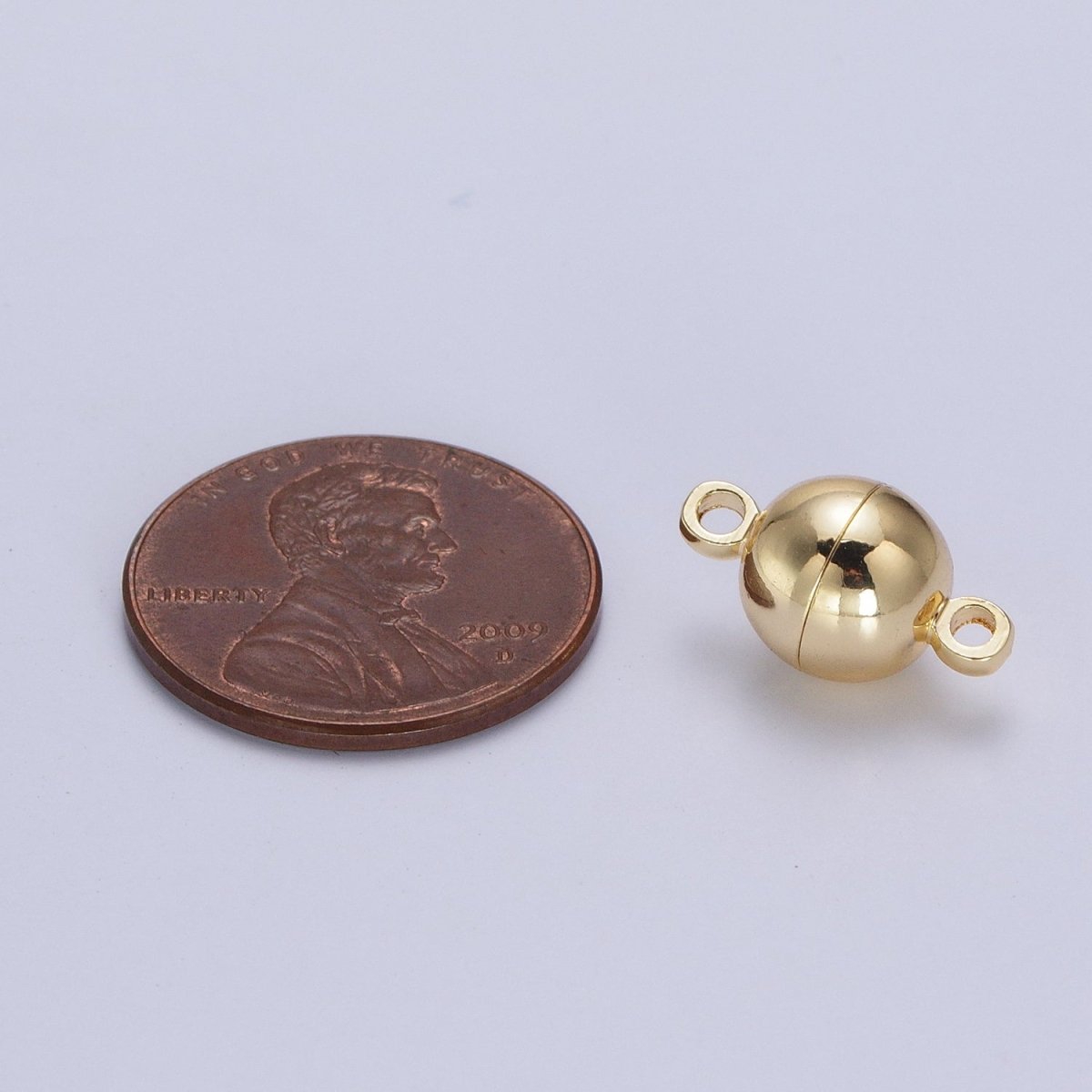 Gold Magnetic Round Ball Connector Clasps Hooks Closure Supply | Z-045 - DLUXCA
