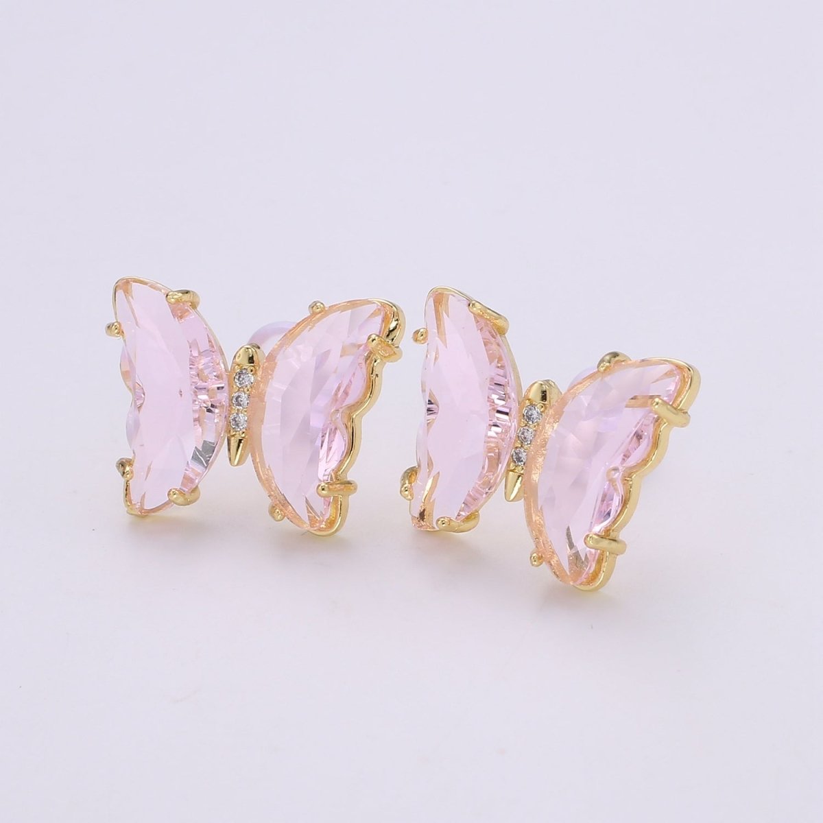 Gold Mariposa Stud Earring Minimalist butterfly earrings Lead and nickels free Acrylics mariposa Stud Earring Clear Colorful Jewelry Q-328 - Q-335 - DLUXCA