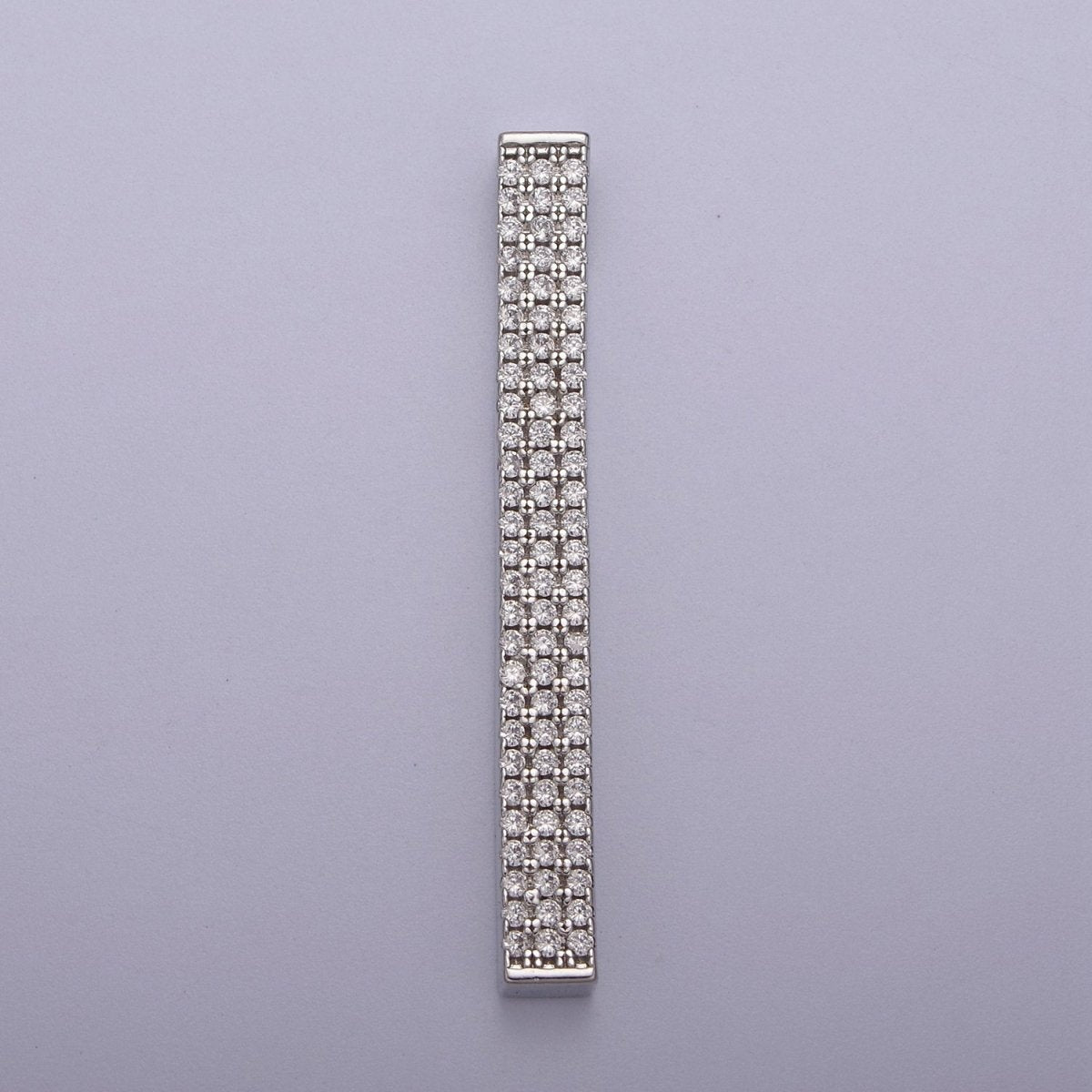 Gold Micro Pave CZ Bar Pendant for Minimalist Jewelry Supply N-613 N-614 - DLUXCA