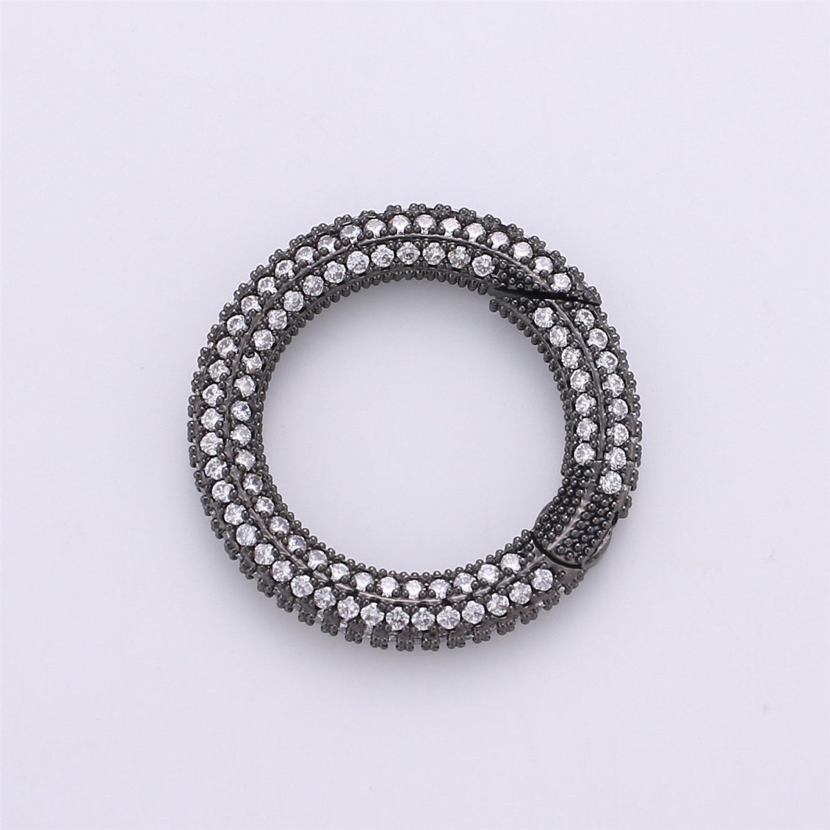 Gold Micro Pave Spring Buckle Metal Snap Clasp Spring gate ring, Trigger Round Ring,Snap Hook for Jewelry Key Chain Handbag Fashion Supply K-369 K-371 - DLUXCA