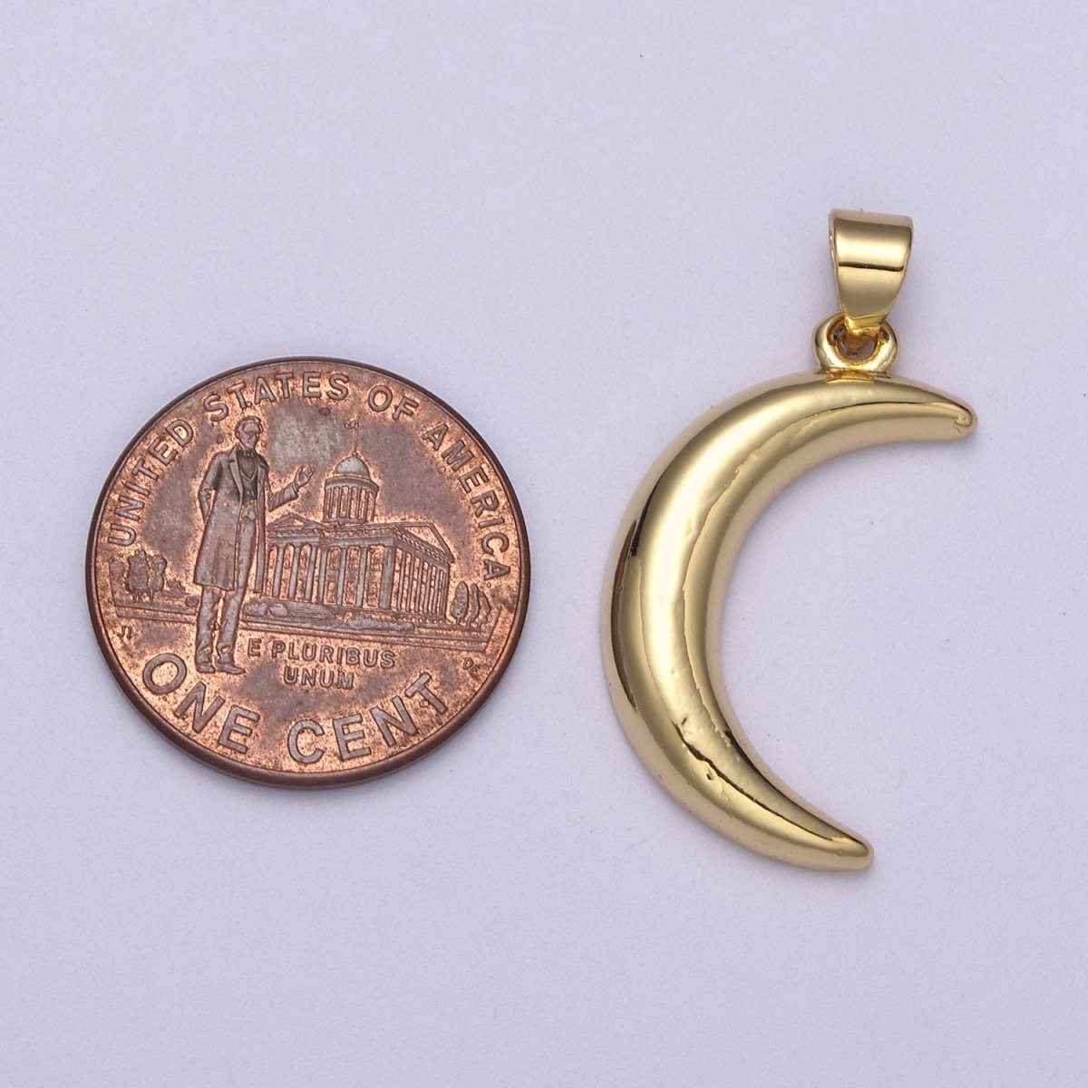 Gold Moon Charm, Dainty Crescent Moon Add a Charm on Necklace or Bracelet, Celestial Jewelry, Light Pendant H-170 - DLUXCA