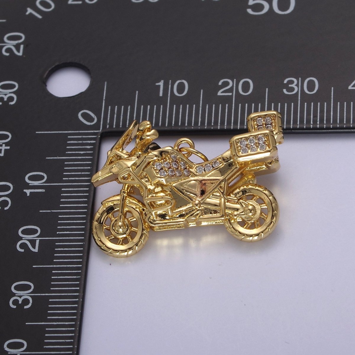 Gold Motorcycle Charm 3D Motorcycle Pendant, Biker Charm, Detailed Motorcycle Pendant N-468 N-625 N-626 - DLUXCA