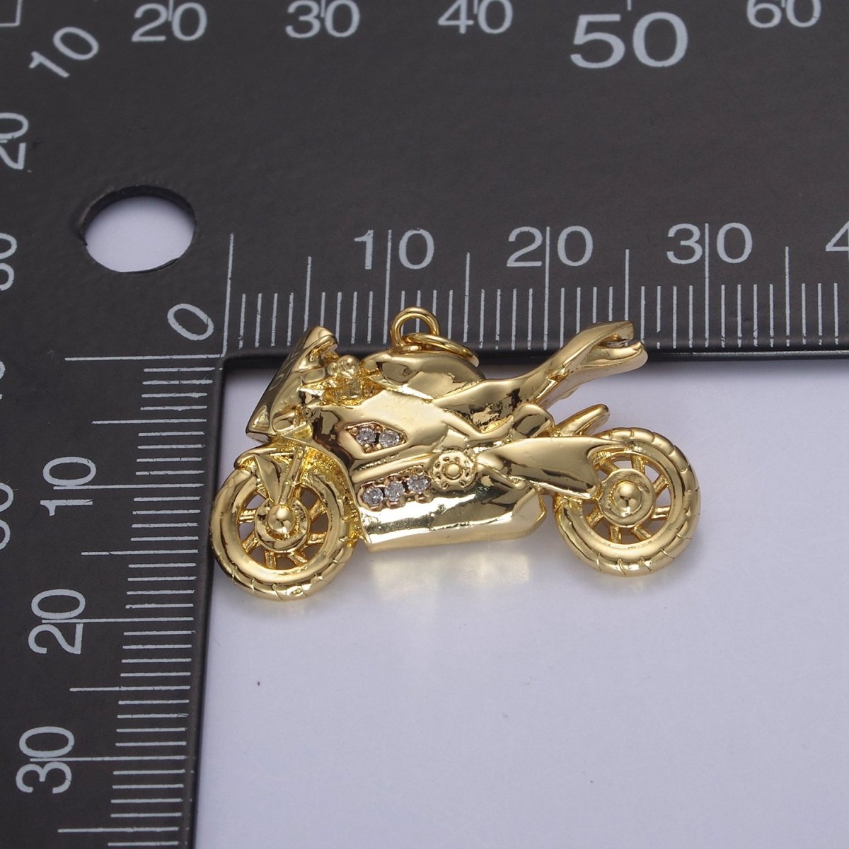 Gold Motorcycle Charm 3D Motorcycle Pendant, Biker Charm, Detailed Motorcycle Pendant N-468 N-625 N-626 - DLUXCA