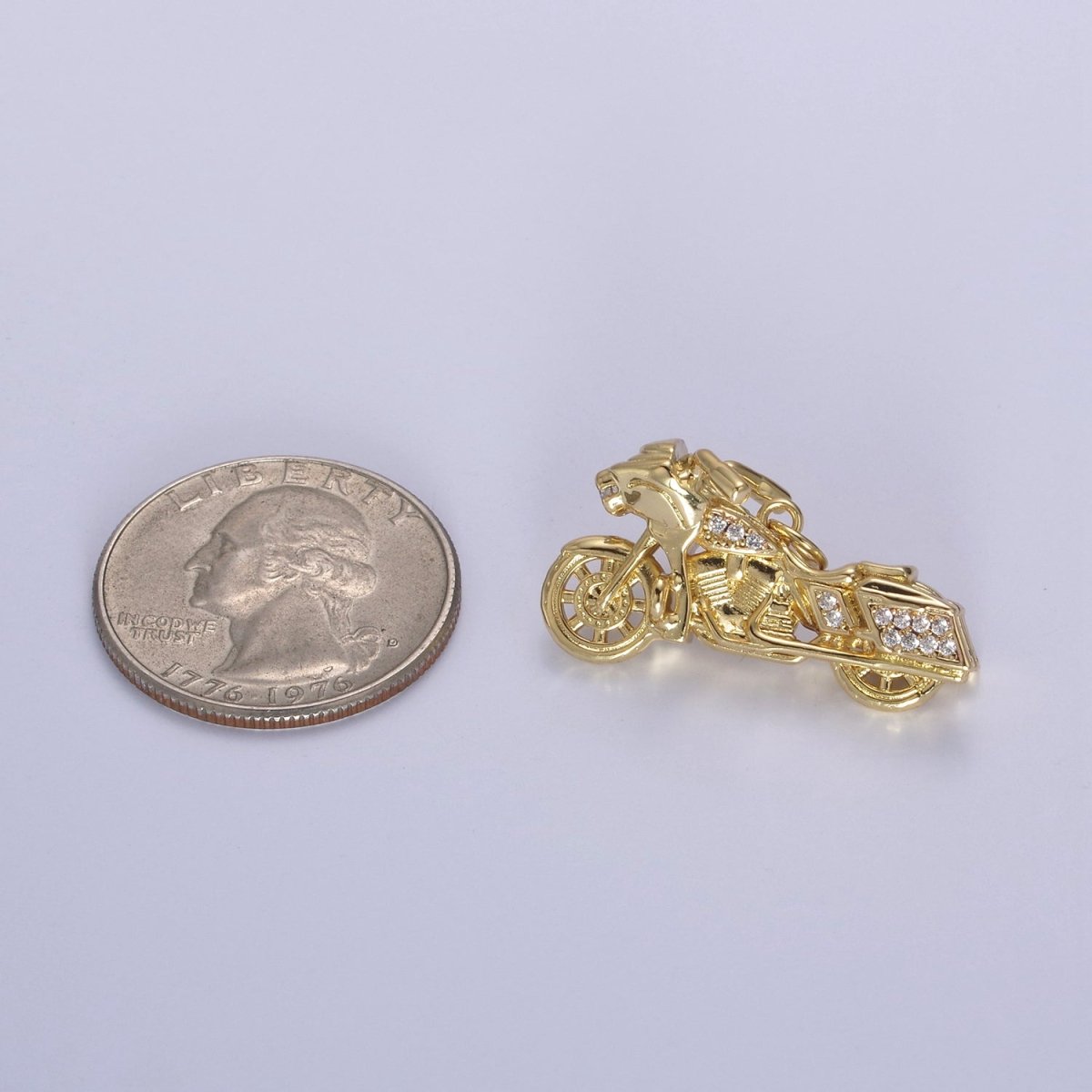 Gold Motorcycle Charm 3D Motorcycle Pendant, Biker Charm, Detailed Motorcycle Pendant N-468 N-625 N-626 - DLUXCA