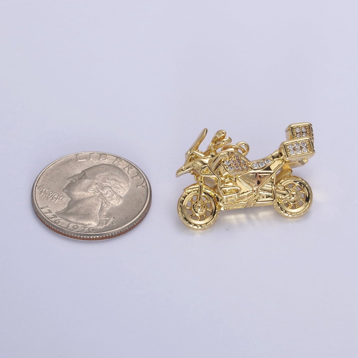 Gold Motorcycle Charm 3D Motorcycle Pendant, Biker Charm, Detailed Motorcycle Pendant N-468 N-625 N-626 - DLUXCA