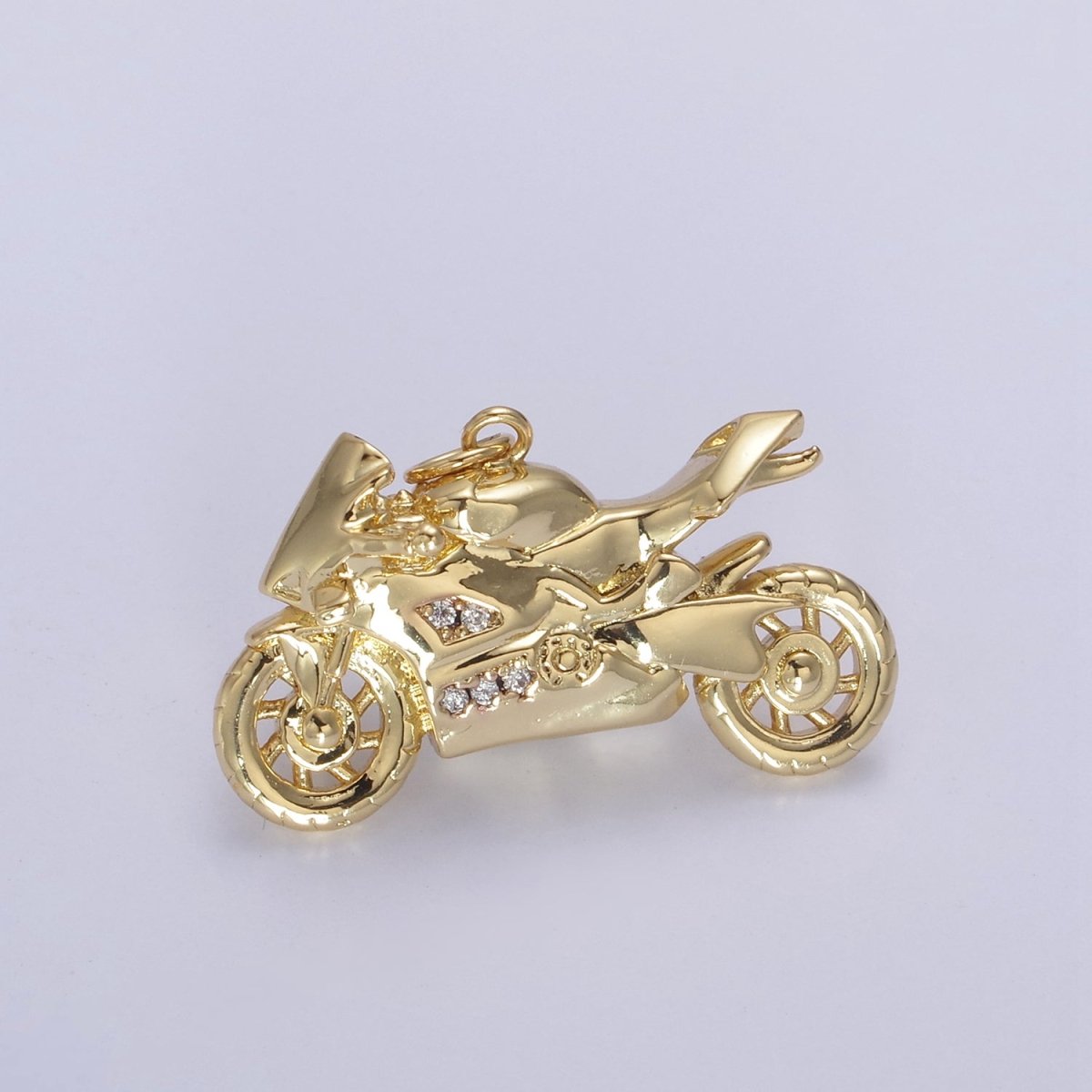 Gold Motorcycle Charm 3D Motorcycle Pendant, Biker Charm, Detailed Motorcycle Pendant N-468 N-625 N-626 - DLUXCA