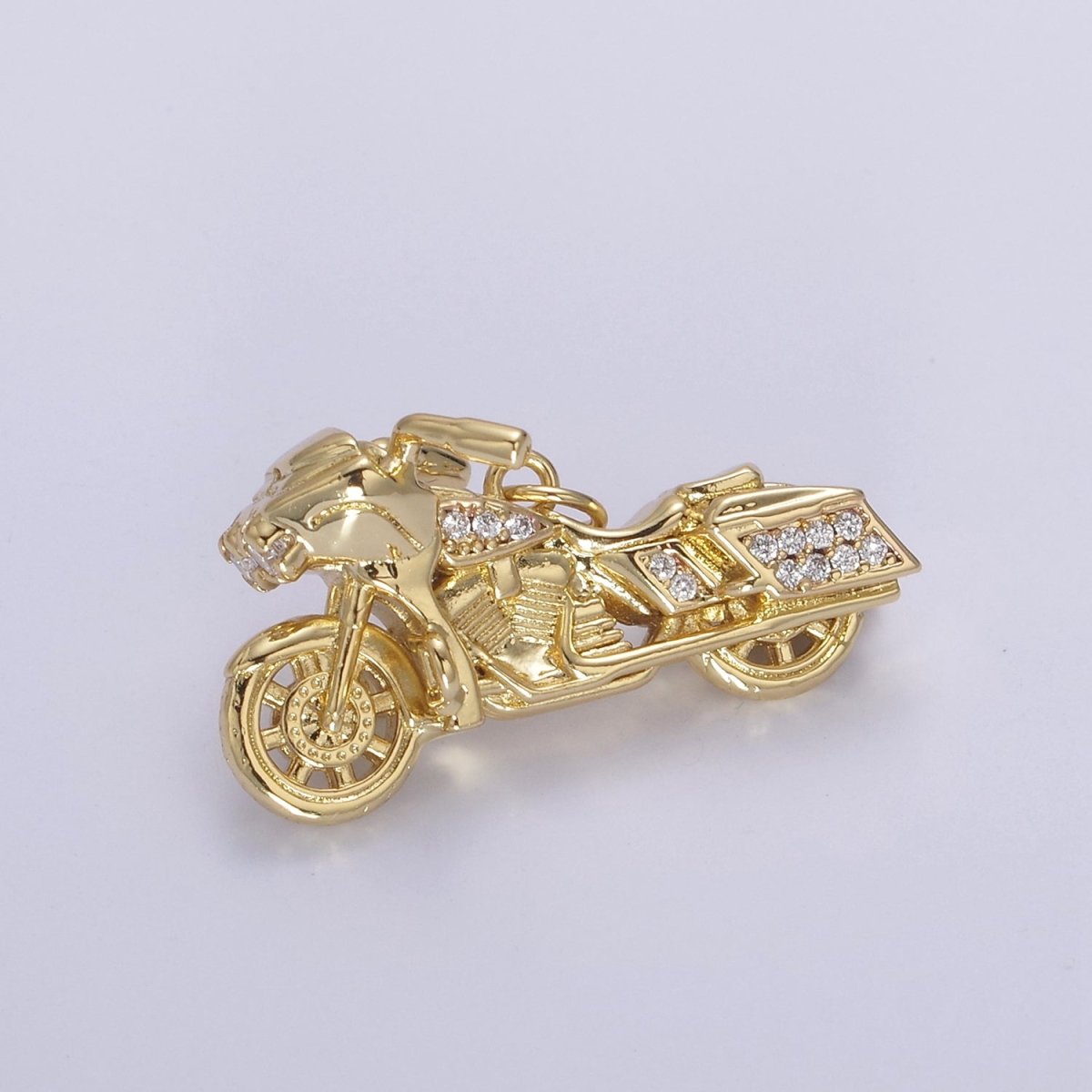 Gold Motorcycle Charm 3D Motorcycle Pendant, Biker Charm, Detailed Motorcycle Pendant N-468 N-625 N-626 - DLUXCA