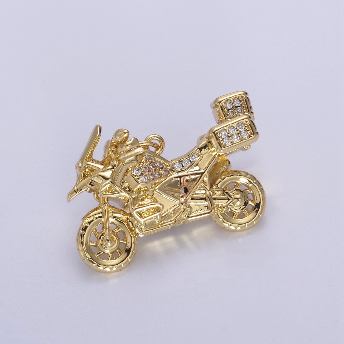 Gold Motorcycle Charm 3D Motorcycle Pendant, Biker Charm, Detailed Motorcycle Pendant N-468 N-625 N-626 - DLUXCA