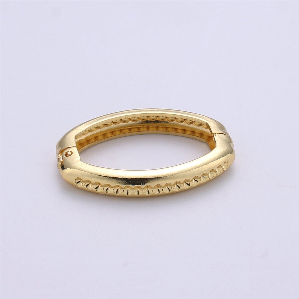 Gold Necklace Clasp, Oval Spring Gate Ring , Textured Oval Gate Ring , Basic Supplies 24k Gold Filled Clasp for Necklace Supply K-393 - DLUXCA