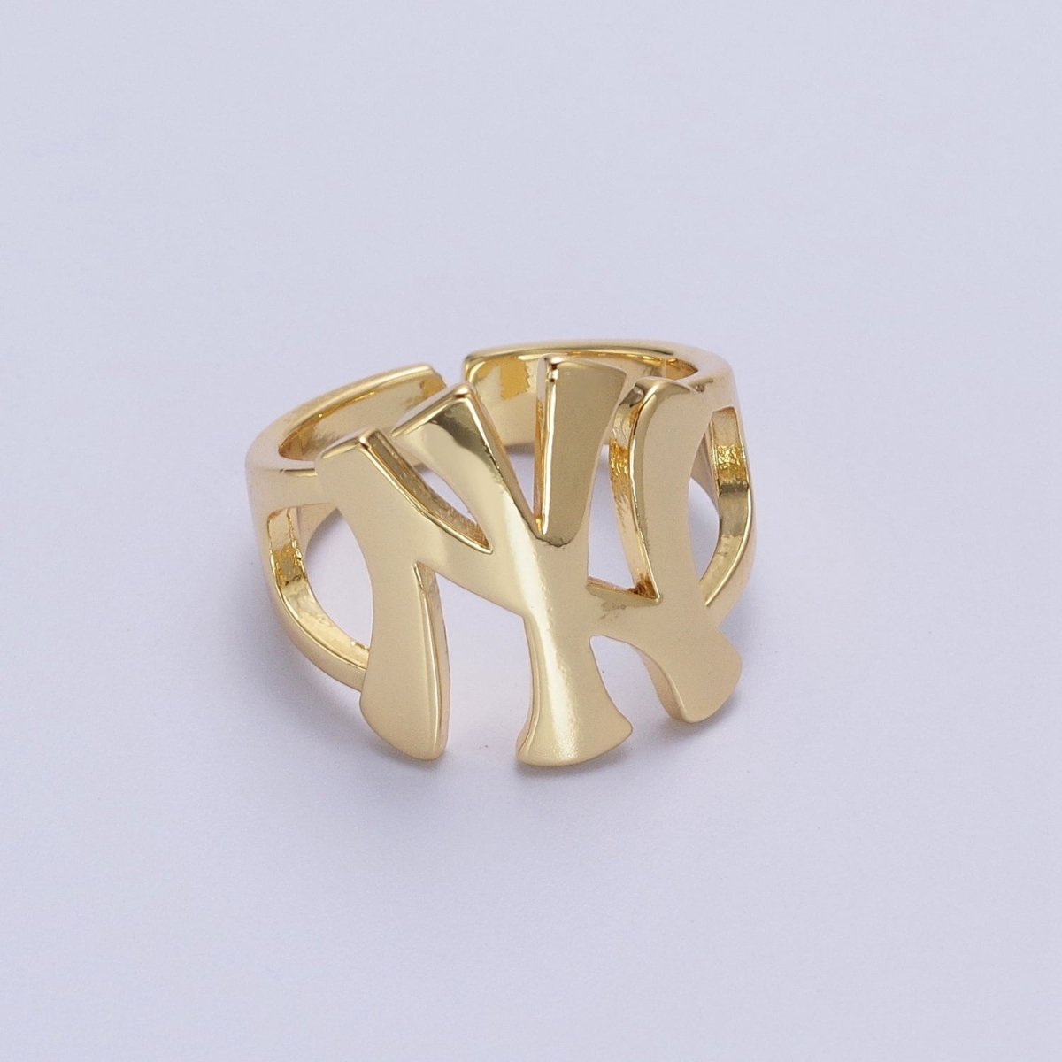 Gold New York NY Yankees Baseball Statement Ring | R-032 - DLUXCA