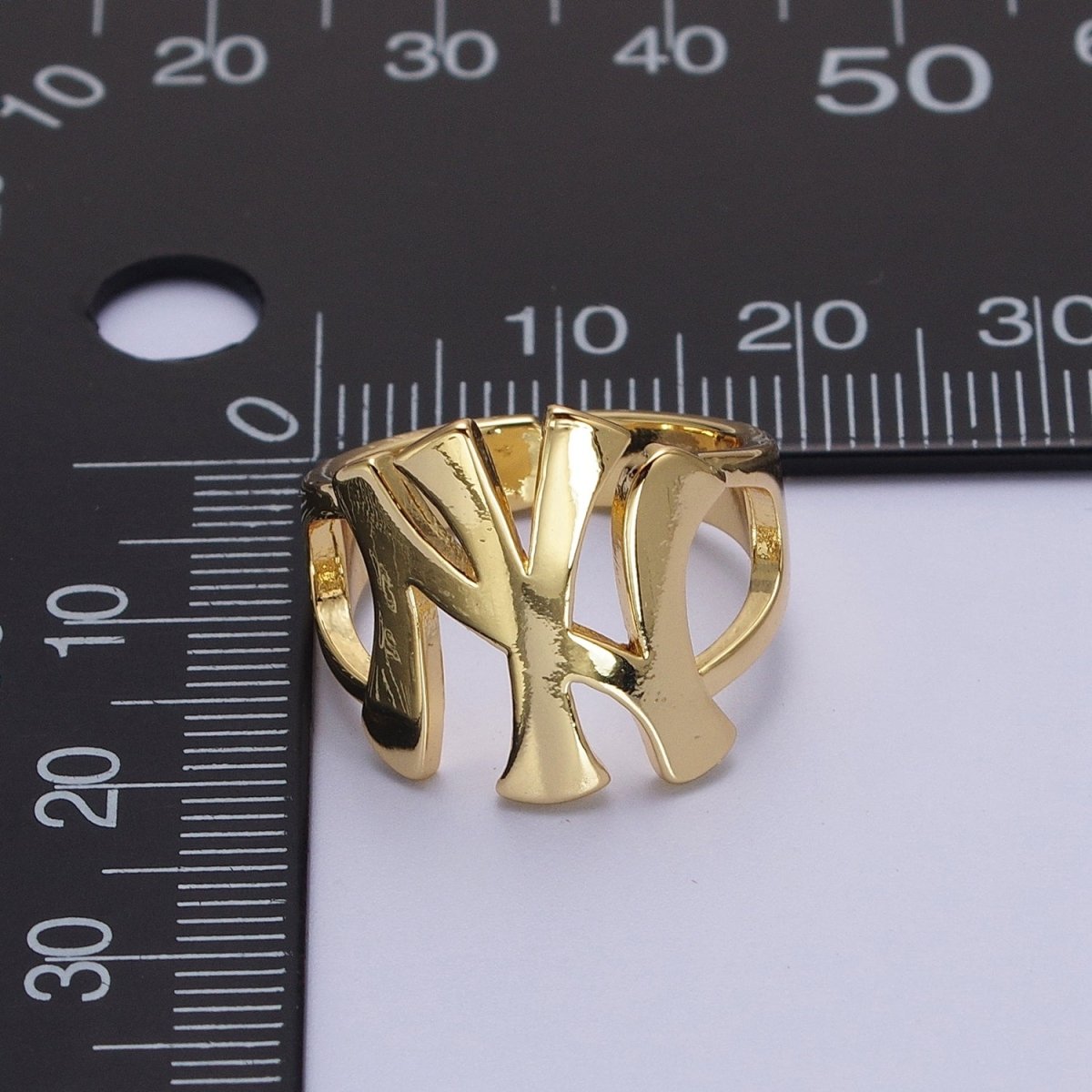Gold New York NY Yankees Baseball Statement Ring | R-032 - DLUXCA