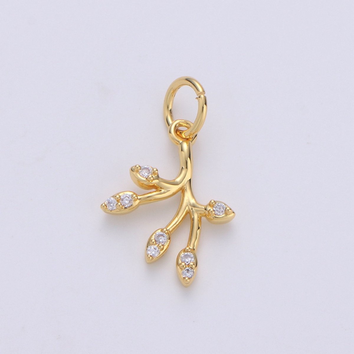 Gold Olive Leaf Charms Pendant,Tree Branch Leaf Charm Fit DIY Earring Necklace Jewelry Accessory DIY Craft Micro Pave Dainty Charm D-549 D-550 - DLUXCA