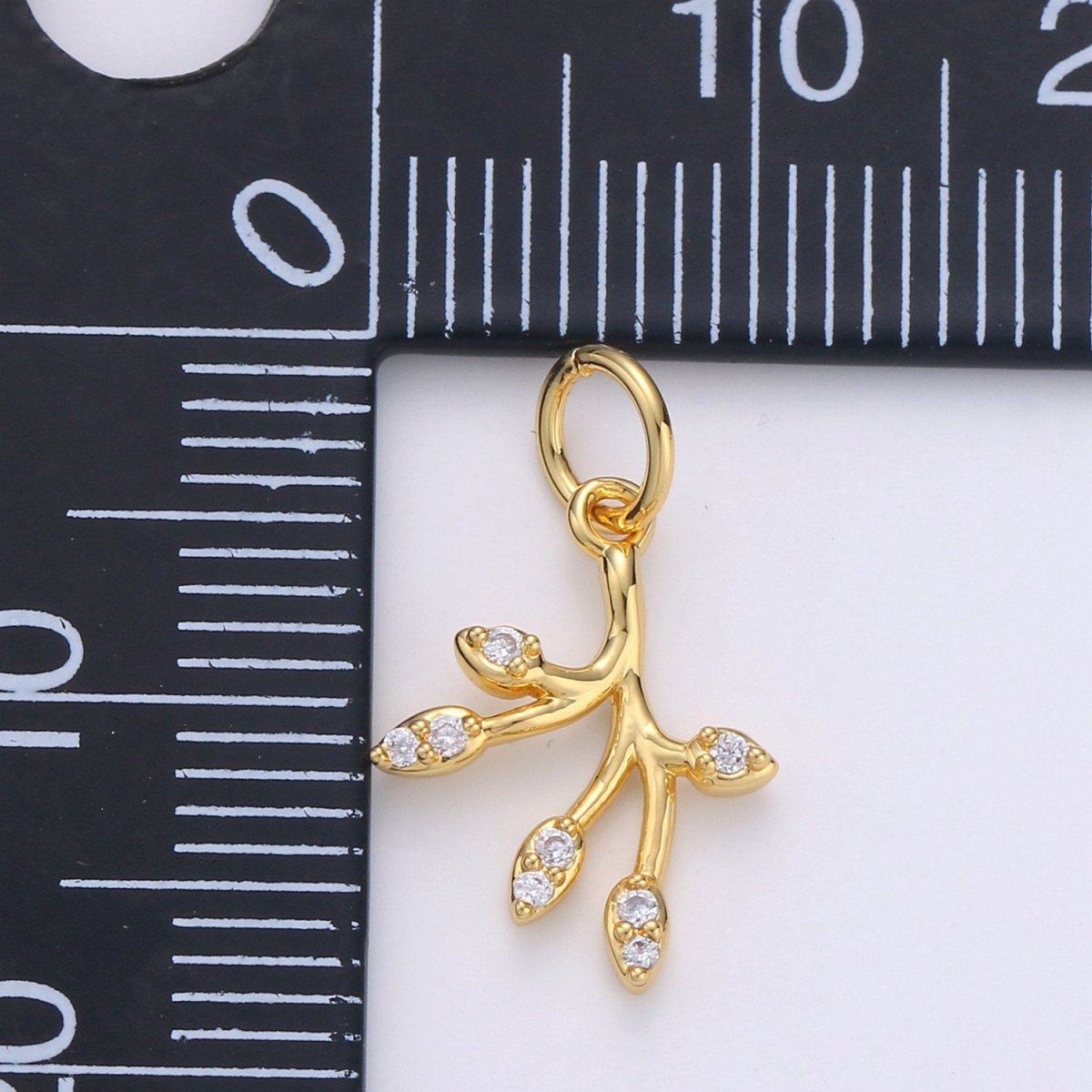 Gold Olive Leaf Charms Pendant,Tree Branch Leaf Charm Fit DIY Earring Necklace Jewelry Accessory DIY Craft Micro Pave Dainty Charm D-549 D-550 - DLUXCA