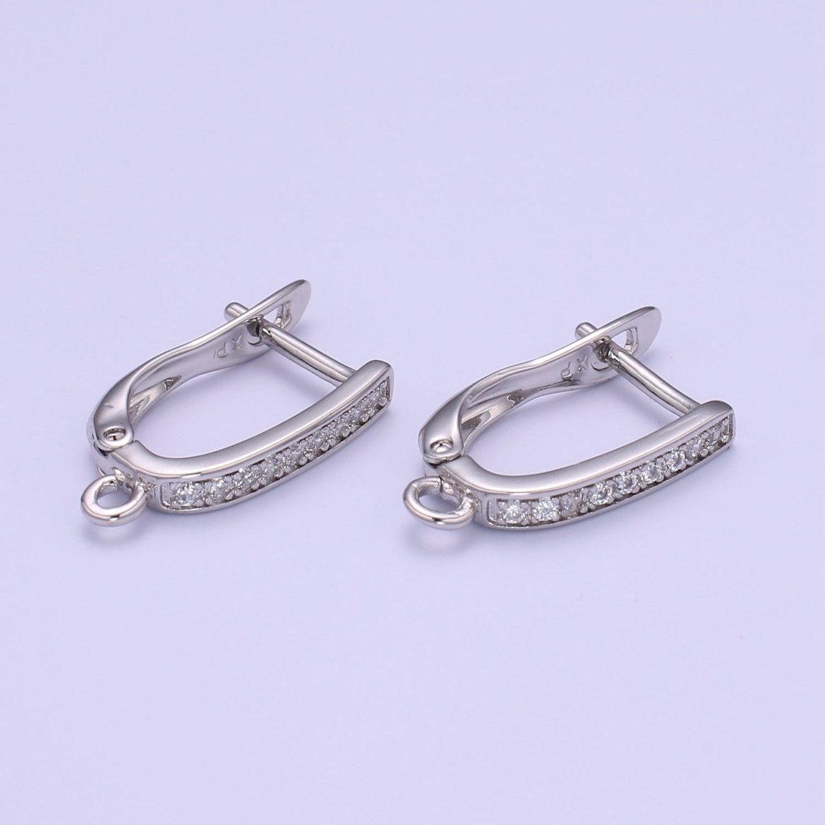 Gold one touch w/ open link Lever Hoop earring making, 17.6x10 mm, Nickel free Lead Free for Earring Charm Making Findings L-221 L-222 K-820 - DLUXCA