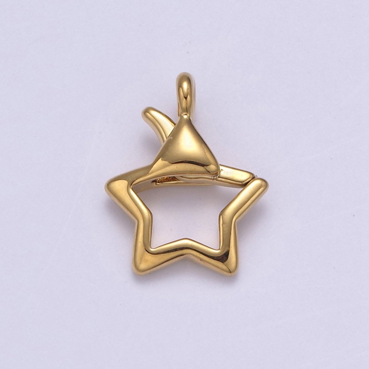 Gold or Silver Open Star Lobster Clasp, 15x11mm, Open Star Lobster Clasp, Star Charm Enhancer Clasp Wholesale Supply L-659 L-658 - DLUXCA