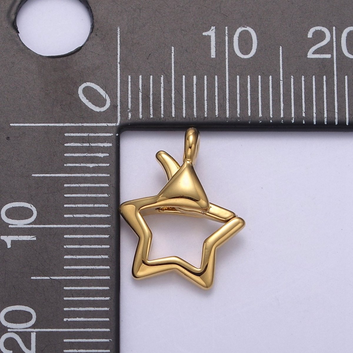 Gold or Silver Open Star Lobster Clasp, 15x11mm, Open Star Lobster Clasp, Star Charm Enhancer Clasp Wholesale Supply L-659 L-658 - DLUXCA
