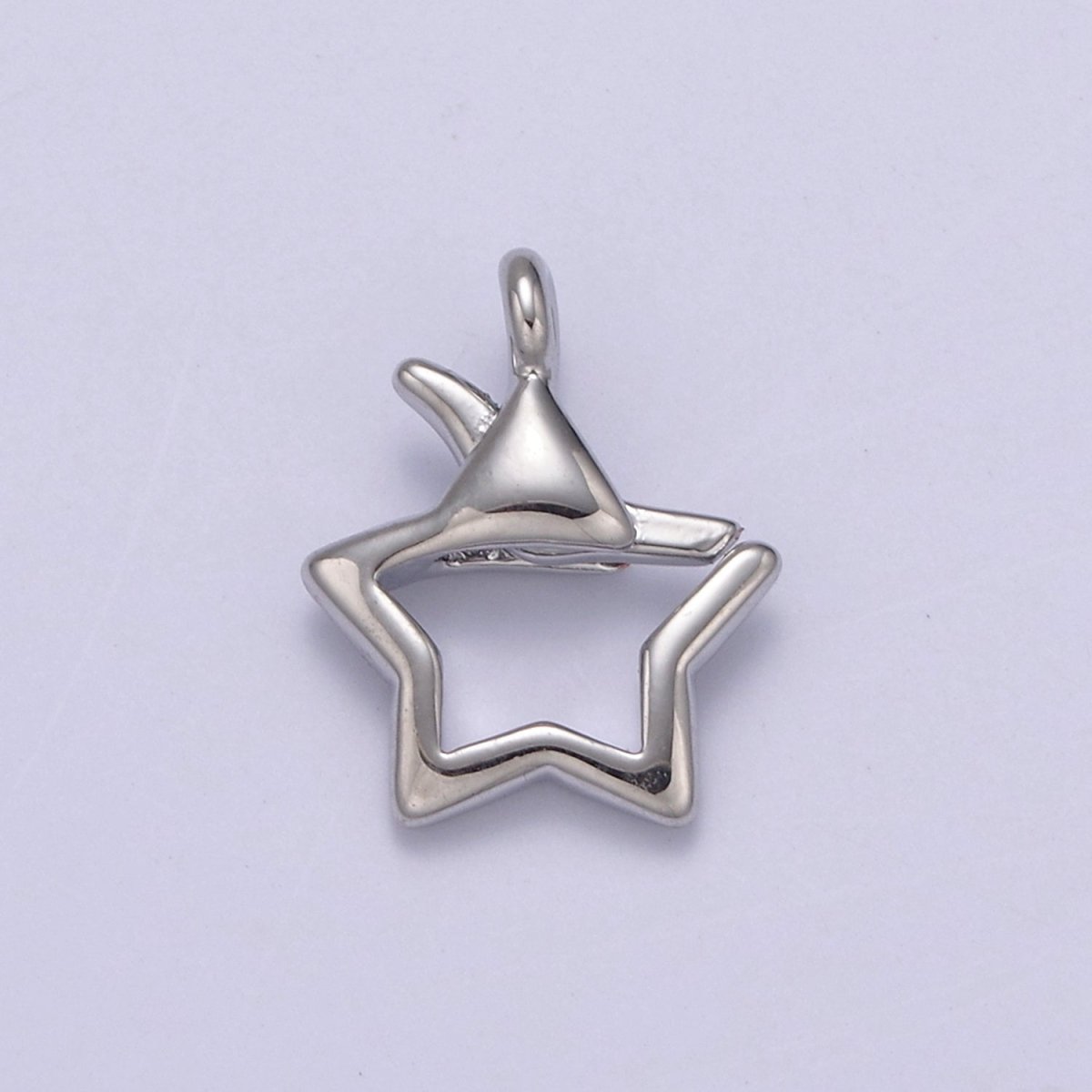 Gold or Silver Open Star Lobster Clasp, 15x11mm, Open Star Lobster Clasp, Star Charm Enhancer Clasp Wholesale Supply L-659 L-658 - DLUXCA