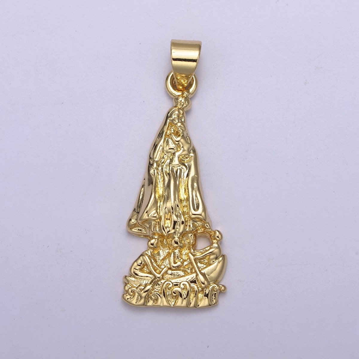 Gold Our Lady of Charity "Virgen de la Caridad del Cobre" catholic Religious Virgin Mary Pendant H-637 H-732 - DLUXCA
