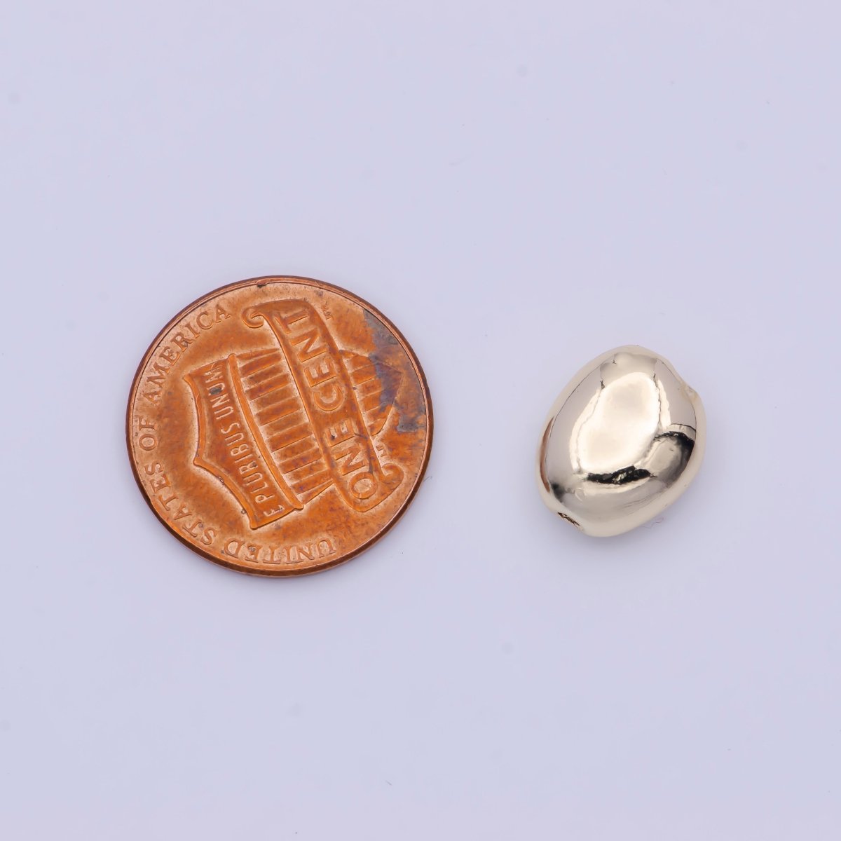 Gold Oval Geometric Spacer Bead Findings For Jewelry Making B-120 - DLUXCA