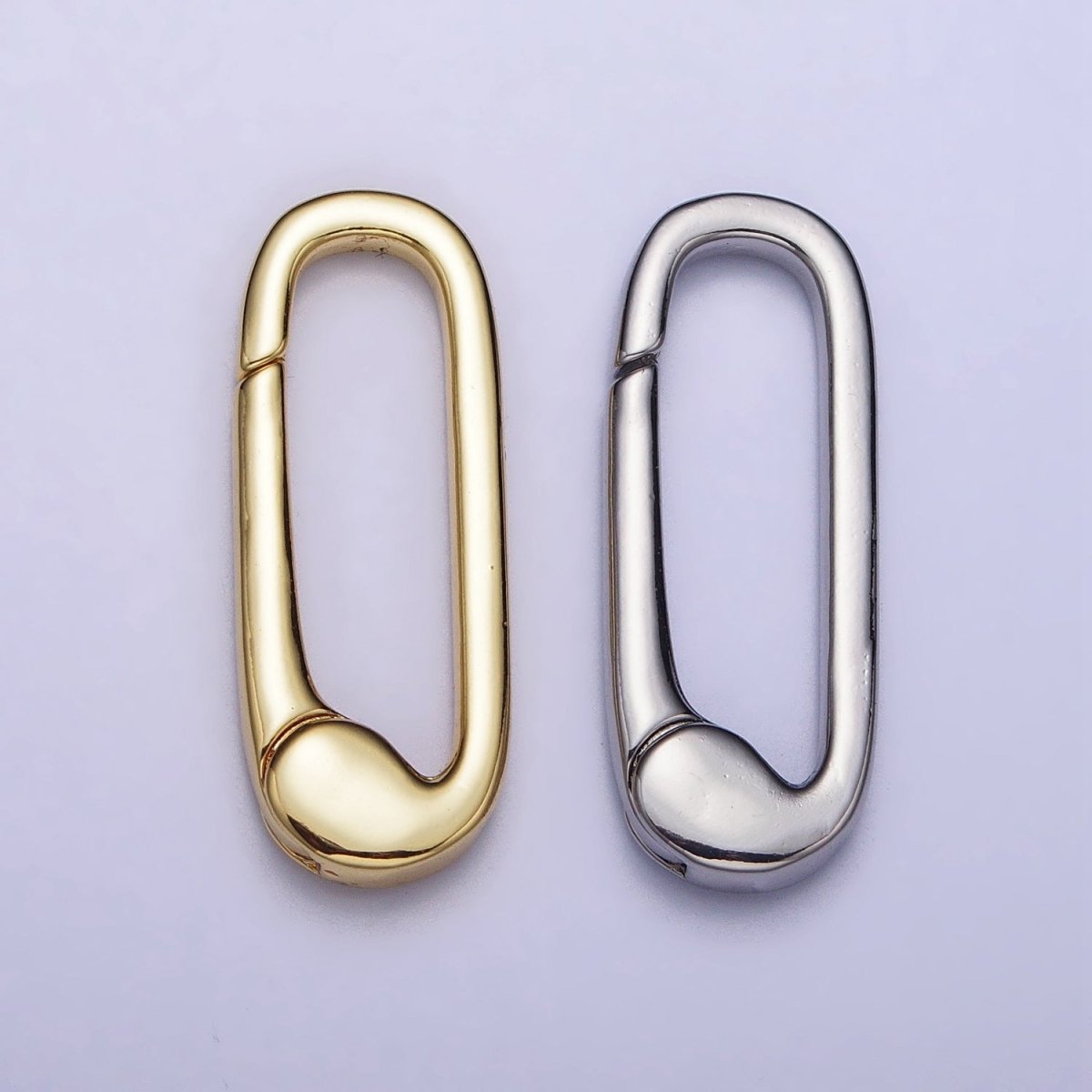 Gold Oval Push Spring Gate Ring Supply Enhancer Clasp for Charm Holder | Z-038 Z-347 - DLUXCA