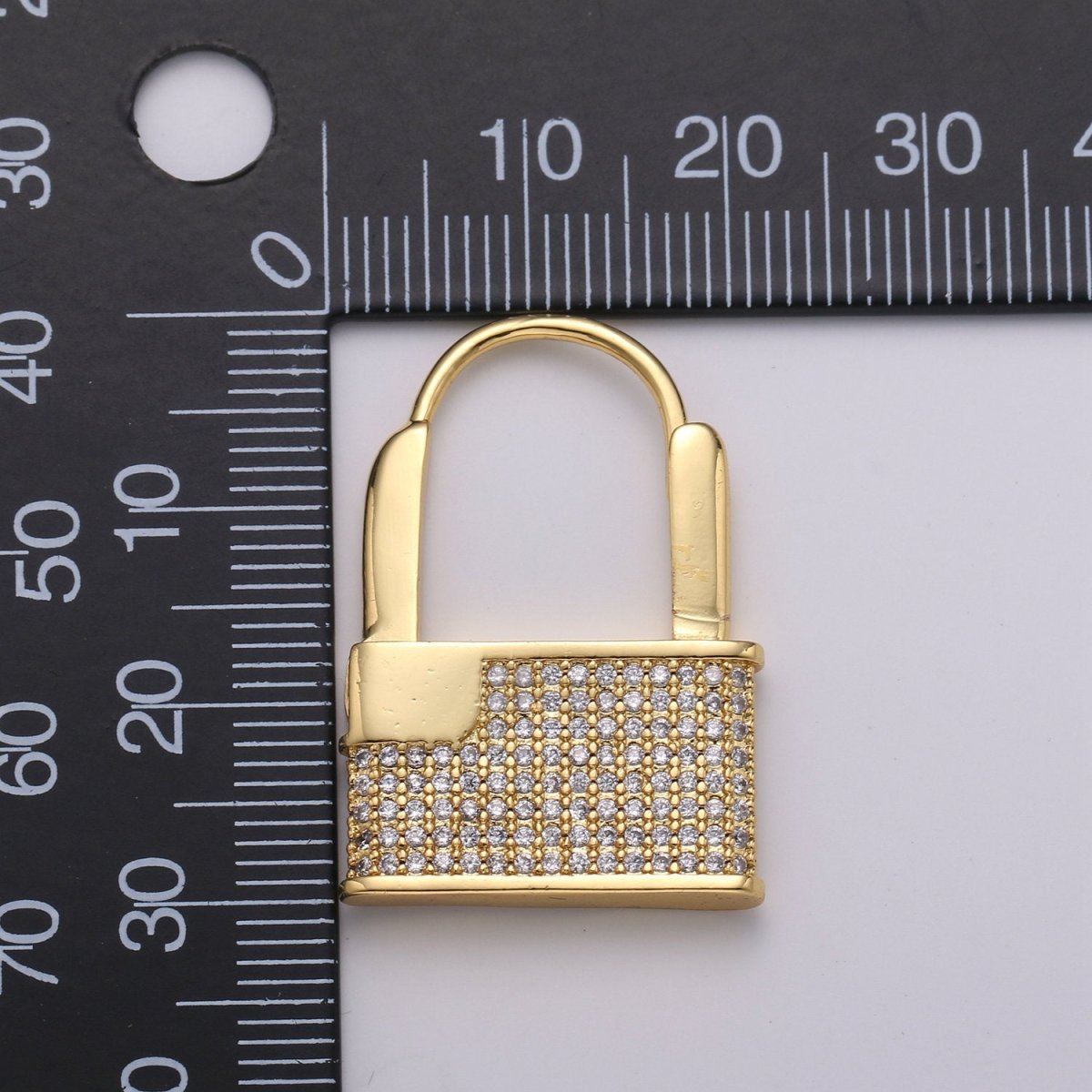 Gold Padlock Hoop Earrings CZ Padlock Earrings Lock Pendant Earring Lock Gold Earring Huggie Earring Lock Hoop Earring Lovers Lock Hoop K-870 K-871 - DLUXCA