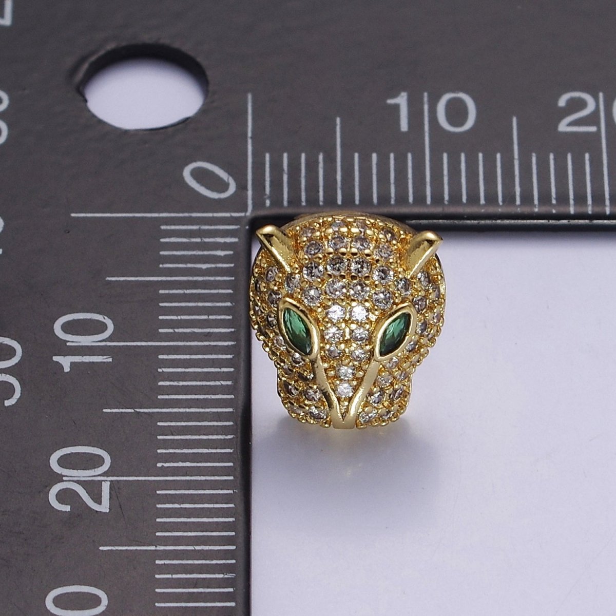 Gold Pave Crystal Leopard Head Ear Stud Earring T-415 T-416 - DLUXCA