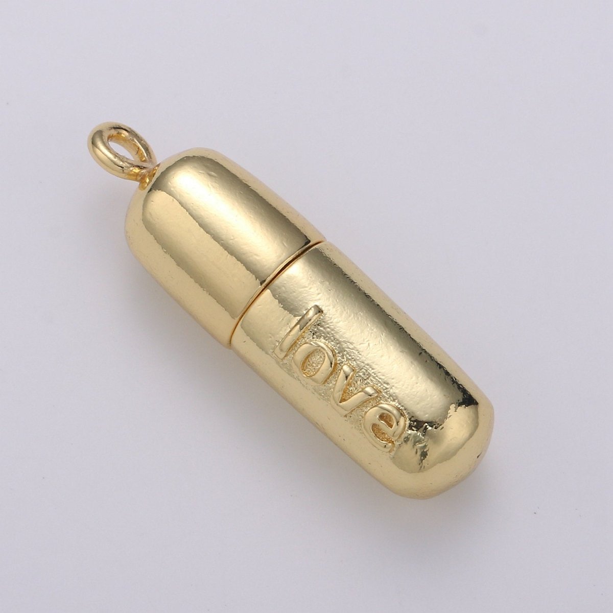 Gold Pill Charm Necklace, Dainty Word Charm Love Pill Bar Pendant, Chill Pill Charm Necklace Pendant Happy Hope Optimist Minimalist Jewelry | D-315 - D-318 - DLUXCA