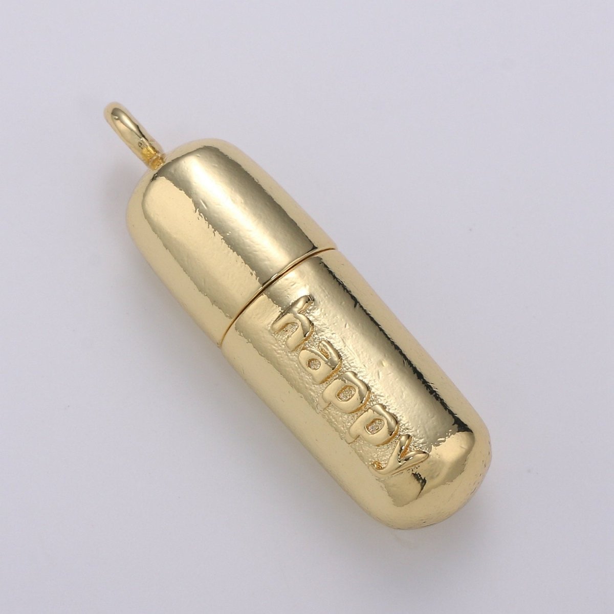Gold Pill Charm Necklace, Dainty Word Charm Love Pill Bar Pendant, Chill Pill Charm Necklace Pendant Happy Hope Optimist Minimalist Jewelry | D-315 - D-318 - DLUXCA