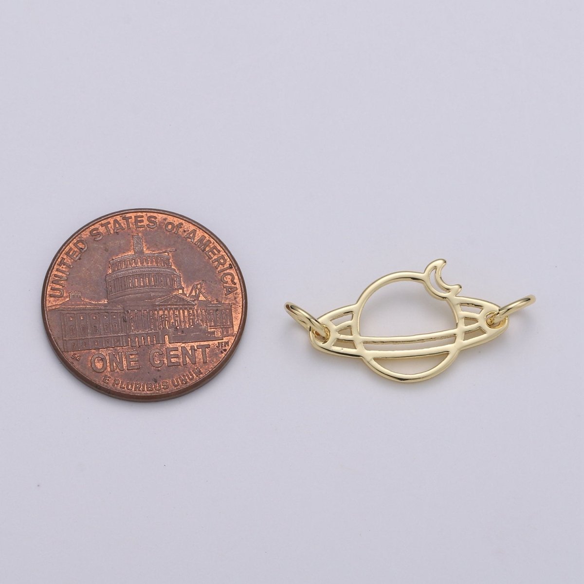 Gold Planets Charm Pendant, Galaxy Charm for Necklace Bracelet Component Celestial Jewelry F-438 - DLUXCA