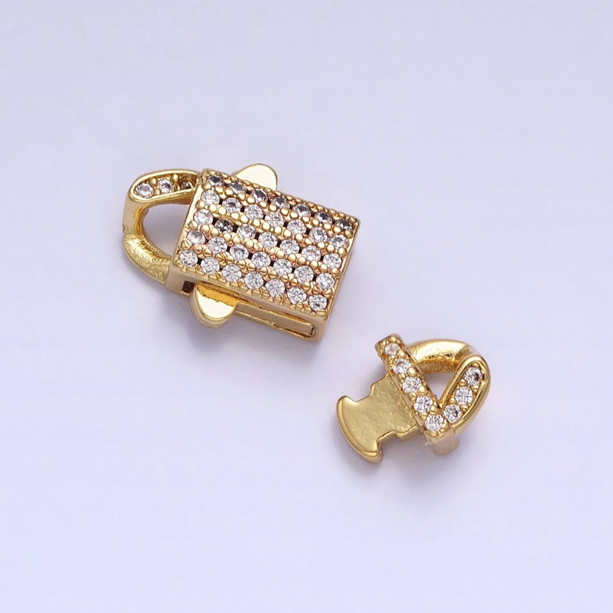 Gold Plated 16.7mm Long Cubic Zirconia Trigger Clasps for Bracelet Necklace End Clasp Jewelry Making Supply Z-175 - DLUXCA