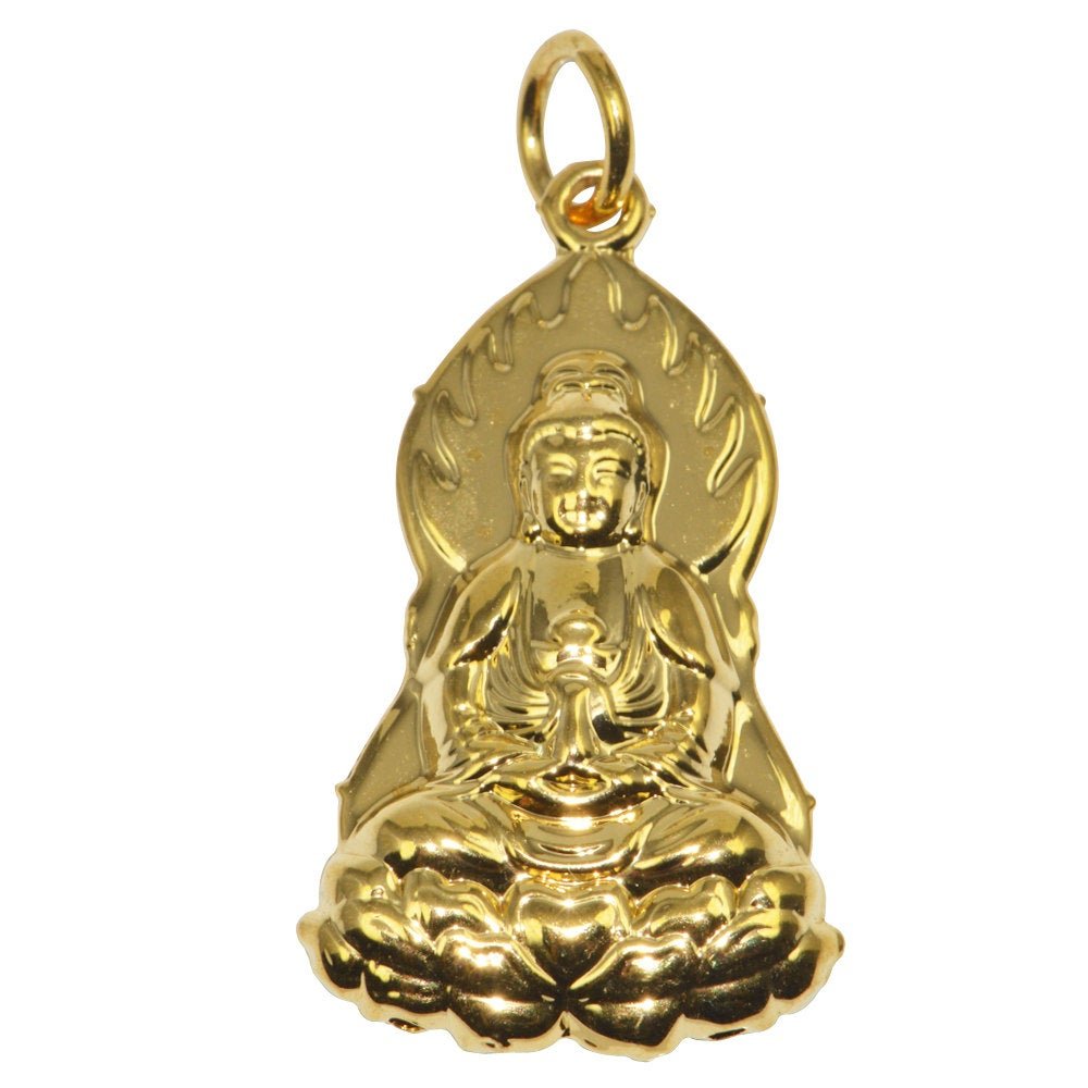 Gold Plated Buddhaism Deity Beliefs Necklace Jewelry Pendant Good Luck Religion Design I-068 - DLUXCA