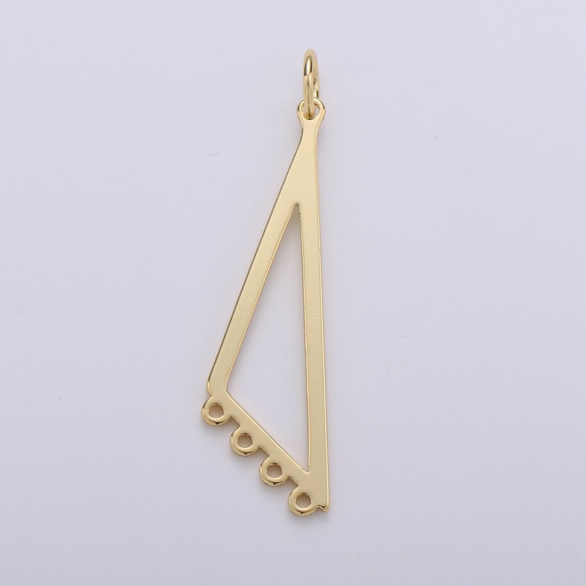 Gold Plated Triangle Four Link for Charm for Earring Necklace Jewelry Making Supply, K-880 - DLUXCA
