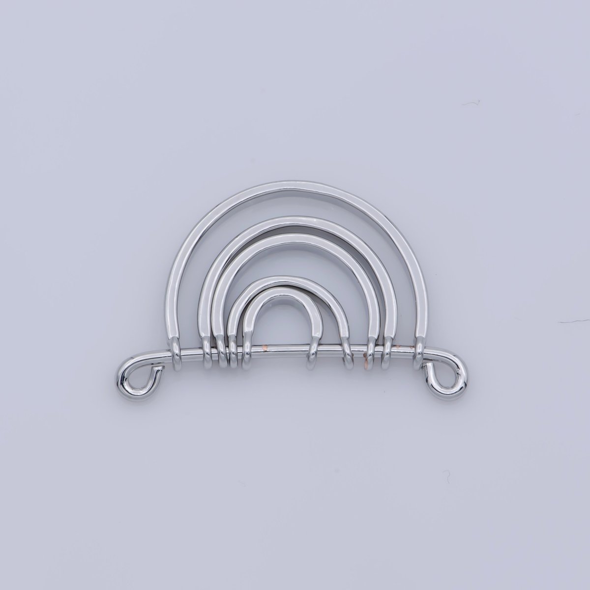Gold Rainbow Shape Charm for Necklace Pendant Double Bail Dual Loop Charm for Jewelry Making Supply, White Gold Rainbow CONNECTOR F-319 F-575 N-065 N-066 - DLUXCA