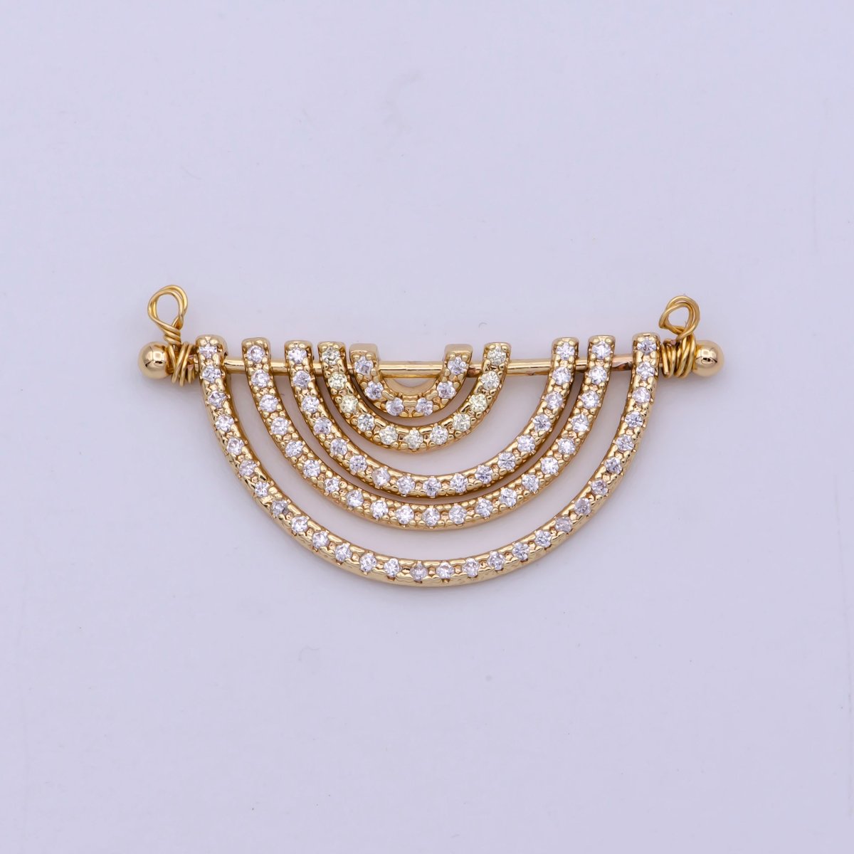 Gold Rainbow Shape Charm for Necklace Pendant Double Bail Dual Loop Charm for Jewelry Making Supply, White Gold Rainbow CONNECTOR F-319 F-575 N-065 N-066 - DLUXCA