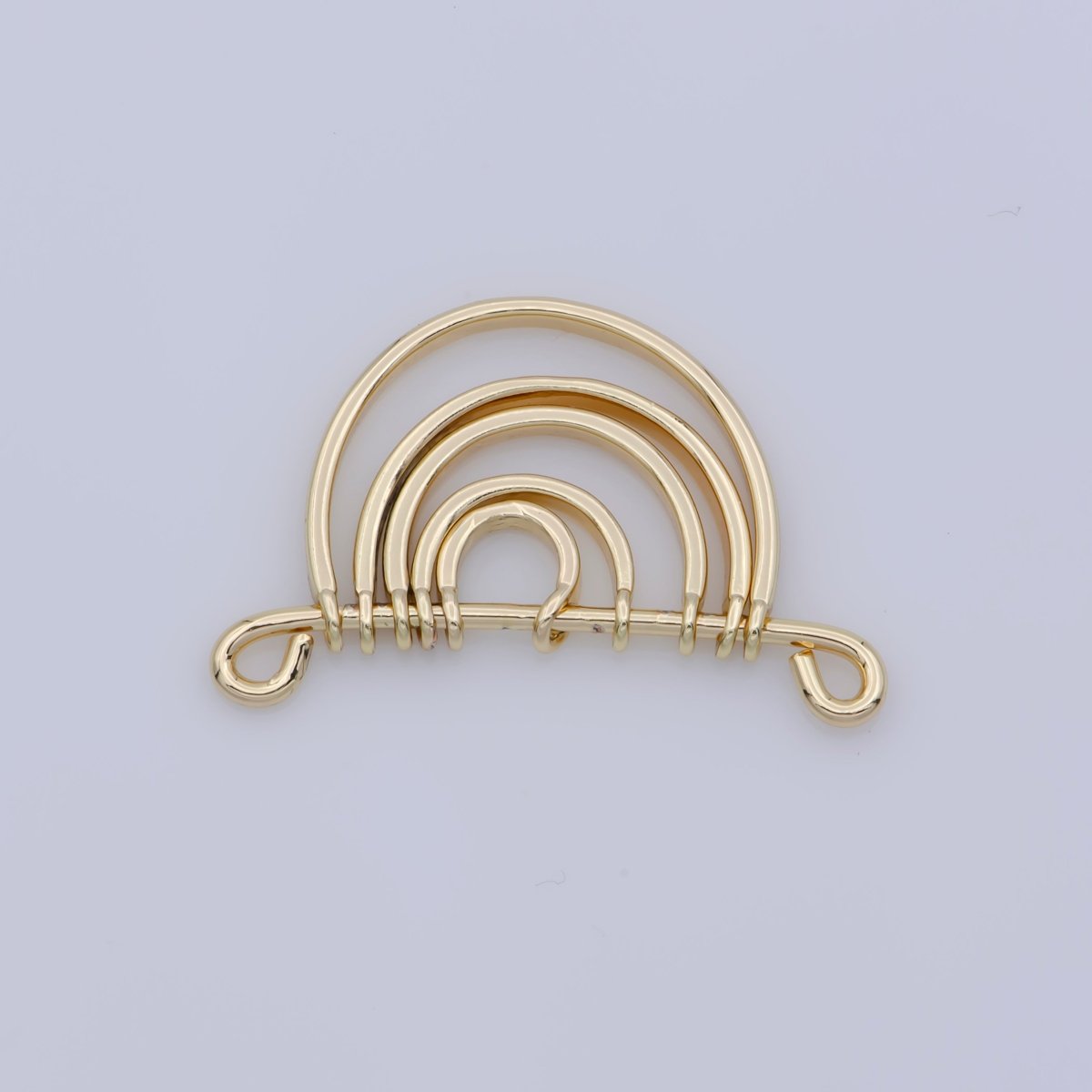 Gold Rainbow Shape Charm for Necklace Pendant Double Bail Dual Loop Charm for Jewelry Making Supply, White Gold Rainbow CONNECTOR F-319 F-575 N-065 N-066 - DLUXCA